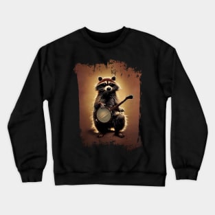 Raccool's playing banjo Crewneck Sweatshirt